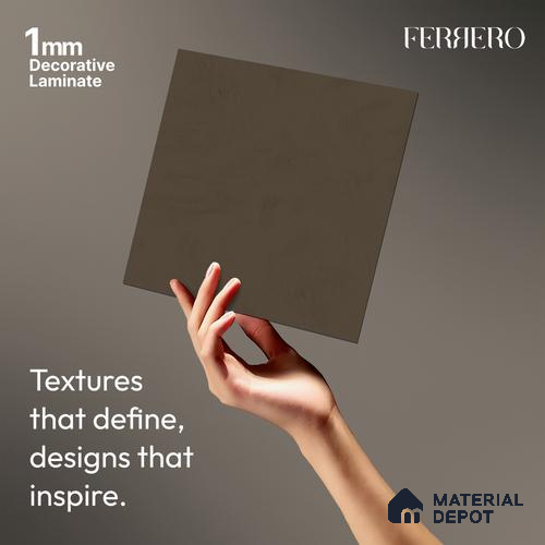 Grey Wave look Ferrero 1E233 PO Earthy Walnut Brown 8 ft x 4 ft Pomel Finish Decorative Laminate - 1 mm | Matching Prism Edgeband Code - (10150)