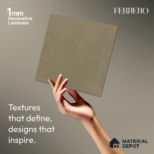 Cream Cement look Ferrero 1E240 PL Soft Alabaster Beige 8 ft x 4 ft Plaster Finish Decorative Laminate - 1 mm | Matching E3 Edgeband Code - (1054)
