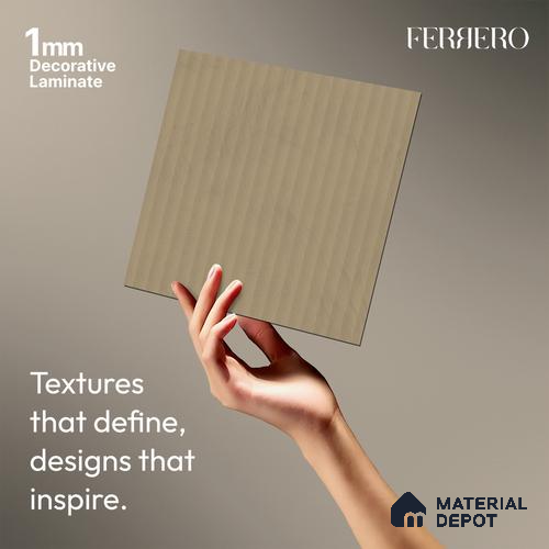 Marble Fluted 1E226 PF Striped Sand Beige 8 ft x 4 ft Texture Finish Decorative Laminate - 1 mm | Suitable for TV Unit,Wardrobe, Kitchen Cabinets