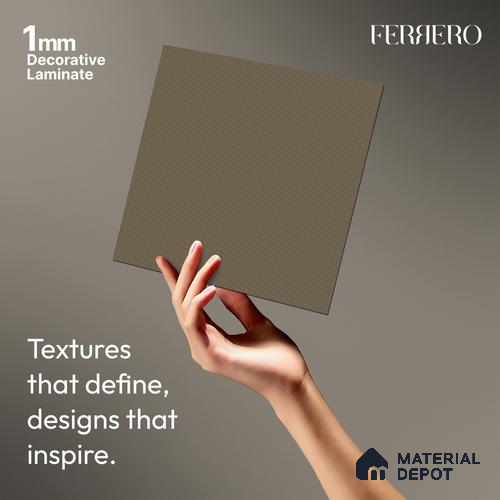 Brown Abstract look Ferrero 1E211 KK Sand Beige 8 ft x 4 ft Kabaark Finish Decorative Laminate - 1 mm | Matching E3 Edgeband Code - (1113)