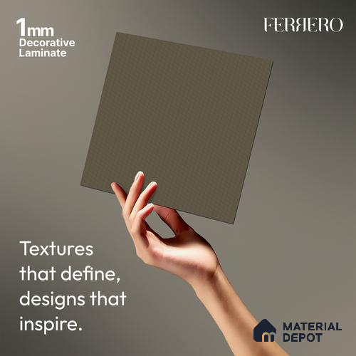 Brown Abstract look Ferrero 1E210 KK Ash Grey 8 ft x 4 ft Kabaark Finish Decorative Laminate - 1 mm | Matching E3 Edgeband Code - (10140)