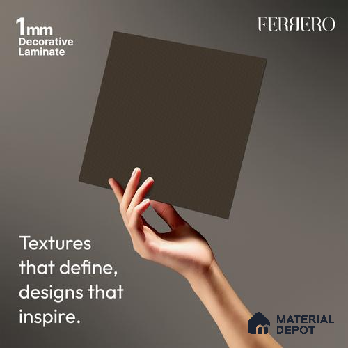 Brown Abstract look Ferrero 1E223 KK Warm Taupe 8 ft x 4 ft Kabaark Finish Decorative Laminate - 1 mm | Matching E3 Edgeband Code - (1053)