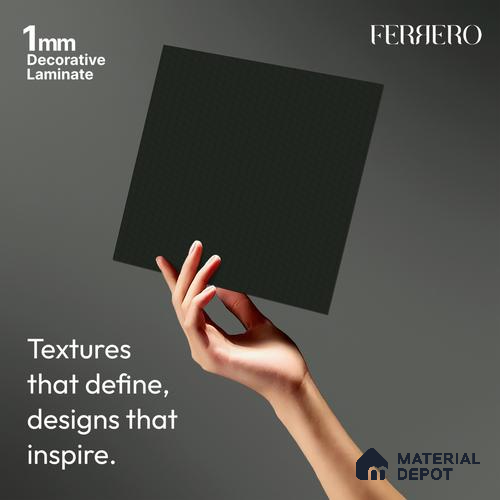 Green Abstract look Ferrero 1E209 KK Deep Olive Green 8 ft x 4 ft Kabaark Finish Decorative Laminate - 1 mm | Matching E3 Edgeband Code - (1059)