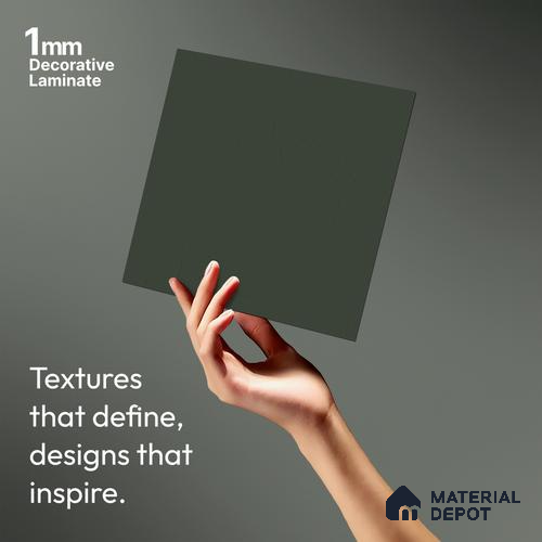Sage Green Textured Solid Look WP 8 915 8 ft x 4 ft Texture Finish Decorative Laminate - 1 mm | Suitable for TV Unit, Wardrobe, Kitchen Cabinets