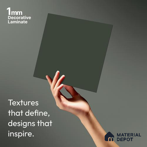 Sage Green Textured Solid Look LM 23702 C 8 ft x 4 ft Texture Finish Decorative Laminate - 1 mm | Suitable for TV Unit, Wardrobe, Kitchen Cabinets