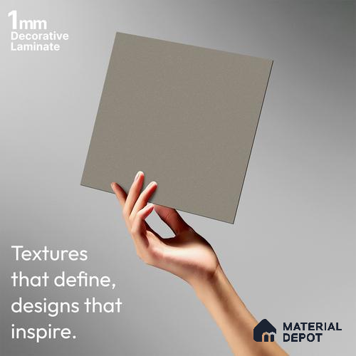 Chrome Grey Textured Solid Look LM 23702 E 8 ft x 4 ft Texture Finish Decorative Laminate - 1 mm | Suitable for TV Unit, Wardrobe, Kitchen Cabinets