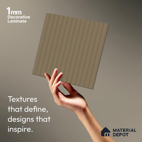 Caramel Brown Fluted Solid Color Look WFT 911 8 ft x 4 ft Texture Finish Decorative Laminate - 1 mm | Suitable for TV Unit, Wardrobe, Kitchen Cabinets