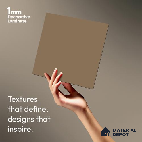 Champagne Brown Solid Colors Look LM 01935 8 ft x 4 ft Matte Finish Decorative Laminate - 1 mm | Suitable for Living Room, Kitchen, Office
