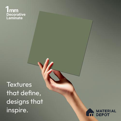Sage Green Solid Colors Look LM 10851 8 ft x 4 ft Matte Finish Decorative Laminate - 1 mm | Suitable for Living Room, Kitchen, Office