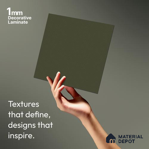 Green Textured Solid Look LM 10867 8 ft x 4 ft Texture Finish Decorative Laminate - 1 mm | Suitable for TV Unit, Wardrobe, Kitchen Cabinets