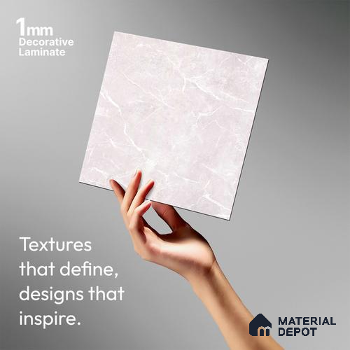 Grey Marble Look LM 10883 8 ft x 4 ft Texture Finish Decorative Laminate - 1 mm | Suitable for TV Unit, Wardrobe, Kitchen Cabinets