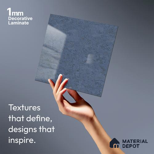 Grey Marble Look LM 10889 8 ft x 4 ft Glossy Finish Decorative Laminate - 1 mm | Suitable for TV Unit, Wardrobe, Kitchen Cabinets