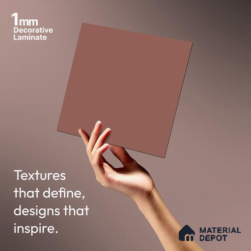 LM 21046 B Dusty Rose Pink Sliky Matte Finish 8 ft x 4 ft Decorative Laminate - 1 mm | Suitable for Living Room, Kitchen, Office