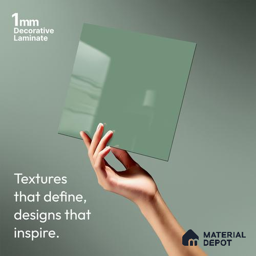 LM 21048 Cyan High Gloss Finish 8 ft x 4 ft Decorative Laminate - 1 mm | Suitable for Living Room, Kitchen, Office