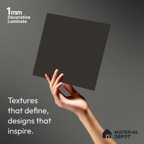 Fluted Solid Color Look LM 21049 C Cocoa Bamboo Texture Finish 8 ft x 4 ft Decorative Laminate - 1 mm | Suitable for TV Unit, Wardrobe, Kitchen Cabinets