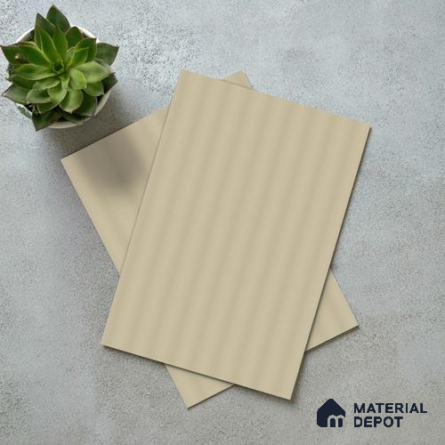 Light Beige Fluted Solid Color LM 18334 8 ft x 4 ft Texture Finish Decorative Laminate - 1.25 mm | Suitable for TV Unit,Wardrobe, Kitchen Cabinets