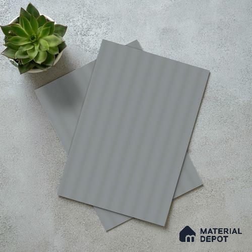 Nimbus Grey Fluted Solid Color LM 18335 8 ft x 4 ft Texture Finish Decorative Laminate - 1.25 mm | Suitable for TV Unit,Wardrobe, Kitchen Cabinets