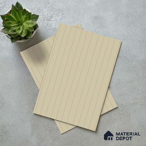 Light Beige Fluted Solid Color LM 18352 8 ft x 4 ft Texture Finish Decorative Laminate - 1.25 mm | Suitable for TV Unit,Wardrobe, Kitchen Cabinets