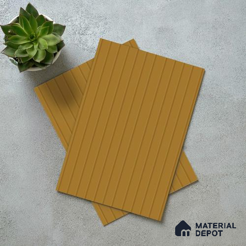 Caramel Brown Fluted Solid Color LM 18355 8 ft x 4 ft Texture Finish Decorative Laminate - 1.25 mm | Suitable for TV Unit,Wardrobe, Kitchen Cabinets