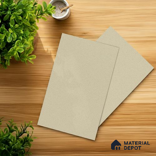 Cream Solid Colors look Ferrero 1E178 PU Textured Ivory White 8 ft x 4 ft PU Finish Decorative Laminate - 1 mm | Suitable for Living Room, Kitchen, Office | Matching E3 Edgeband Code - (1002)