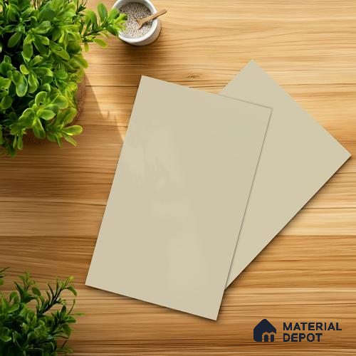 White Solid Colors look Ferrero 1E178 SMT Soft Cream White 8 ft x 4 ft Satin Matt Finish Decorative Laminate - 1 mm | Suitable for Living Room, Kitchen, Office | Matching E3 Edgeband Code - (1002)