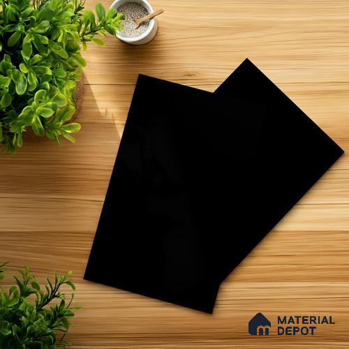 Black Solid Colors Look SMT 953 8 ft x 4 ft Super Matte Finish Decorative Laminate - 1 mm | Suitable for Living Room, Kitchen, Office