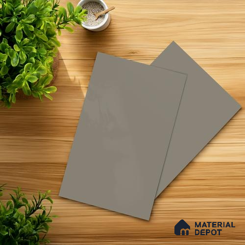 Chrome Grey Solid Colors Look LM 23708 E 8 ft x 4 ft Super Matte Finish Decorative Laminate - 1 mm | Suitable for Living Room, Kitchen, Office