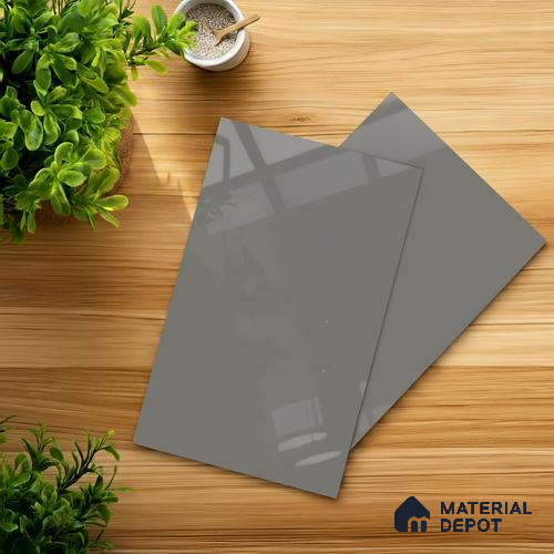 Light Grey Solid Colors Look LM 23710 B 8 ft x 4 ft High Gloss Finish Decorative Laminate - 1 mm | Suitable for Living Room, Kitchen, Office