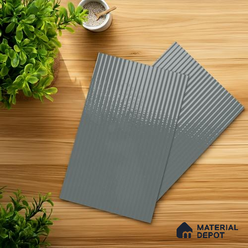 Fluted Solid Color Look LM 21060 C Skyline High Gloss Finish 8 ft x 4 ft Decorative Laminate - 1 mm | Suitable for TV Unit, Wardrobe, Kitchen Cabinets