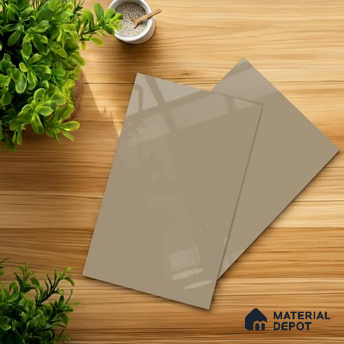 LM 21061 Taupe Beige High Gloss Finish 8 ft x 4 ft Decorative Laminate - 1 mm | Suitable for Living Room, Kitchen, Office