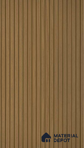 PN 07414 Wood Look Louver 8 ft x 1 ft Texture Finish - 10 mm | Suitable for Feature Wall, TV Unit & Living Room