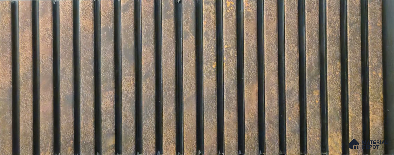 PN 06931 8 ft x 6 inch Charcoal Louvers/Panels - 6 mm