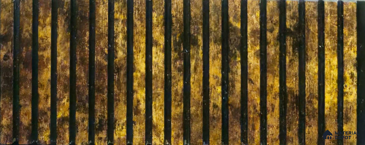 PN 06934 8 ft x 6 inch Charcoal Louvers/Panels - 6 mm