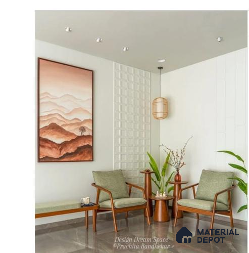 HR 00366 Architectural Grid Pattern Interior Wall Duco Paintable 8 ft x 4 ft HDHMR Panel - 18 mm