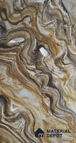 PN 06587 Marble Look Alabaster Sheet 8 ft x 4 ft Texture Finish  - 6 mm | Suitable for  Pooja Room, Feature Wall, Ceiling & Reception