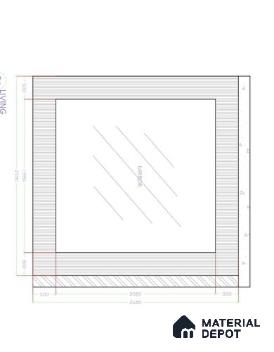 Duco Paintable Combination Design Of Round Fluted 8*4 + Rectangular Fluted 8*4 And Flute Grid Pattern ( 8*2 + 8*2) - Board Thickness 16mm Flute Width 18mm