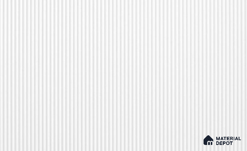 Fluted White Fluted Solid Color LM 24582 8 ft x 4 ft Texture Finish PVC Laminate - 1 mm | Suitable for TV Unit,Wardrobe, Kitchen Cabinets