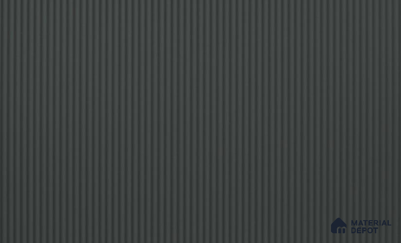 Charcoal Grey Fluted Solid Color LM 24588 8 ft x 4 ft Texture Finish PVC Laminate - 1 mm | Suitable for TV Unit,Wardrobe, Kitchen Cabinets