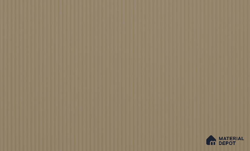 Taupe Brown Fluted Solid Color LM 24586 8 ft x 4 ft Texture Finish PVC Laminate - 1 mm | Suitable for TV Unit,Wardrobe, Kitchen Cabinets