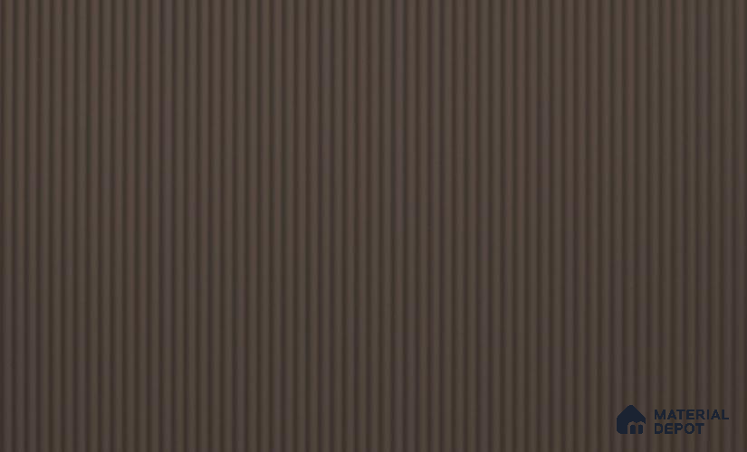 Chocolate Brown Fluted Solid Color LM 24587 8 ft x 4 ft Texture Finish PVC Laminate - 1 mm | Suitable for TV Unit,Wardrobe, Kitchen Cabinets