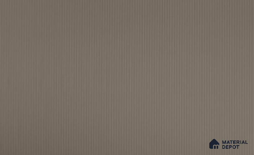Taupe Brown Fluted Solid Color LM 24584 8 ft x 4 ft Texture Finish PVC Laminate - 1 mm | Suitable for TV Unit,Wardrobe, Kitchen Cabinets