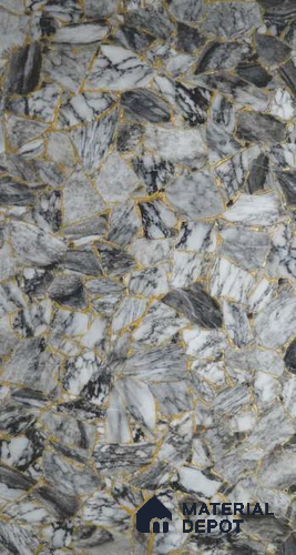 PN 06595 Patterned Look Alabaster Sheet 8 ft x 4 ft Texture Finish  - 8 mm | Suitable for  Pooja Room, Feature Wall, Ceiling & Reception