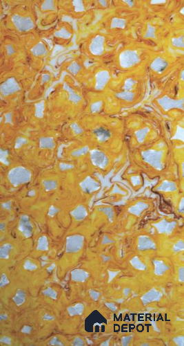 PN 06599 Patterned Look Alabaster Sheet 8 ft x 4 ft Texture Finish - 8 mm | Suitable for Pooja Room, Feature Wall, Ceiling & Reception