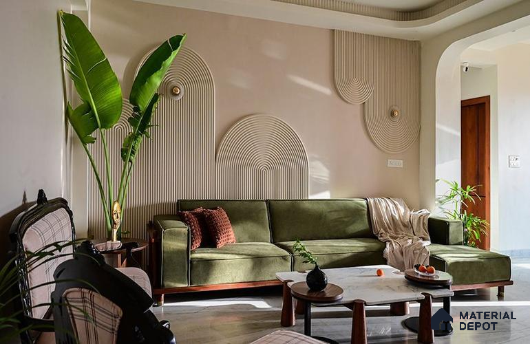 HR 00369 Modern Concentric Arch Groove Decorative Wall Duco Paintable 8 ft x 8 ft HDHMR Panel - 25 mm