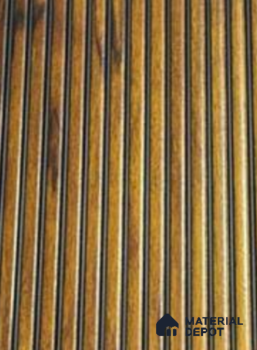 8504 Brown Wood Look 9.5 ft x 1 ft WPC Fluted Wall Panel - 6 mm