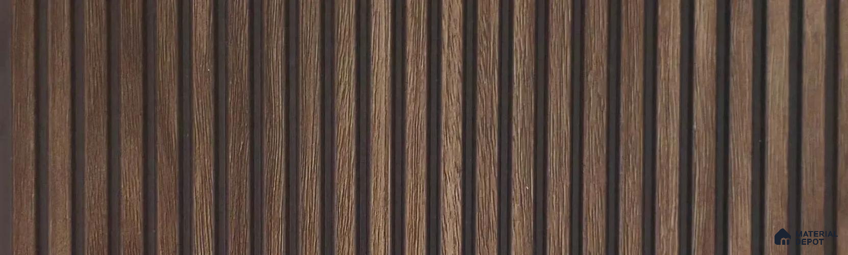 PN 07794 Wood Look Louver 8 ft x 0.65 ft Texture Finish  - 6 mm | Suitable for Feature Wall, TV Unit & Living Room