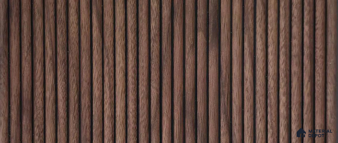 PN 07795 Wood Look Louver 8 ft x 0.65 ft Texture Finish - 6 mm | Suitable for Feature Wall, TV Unit & Living Room