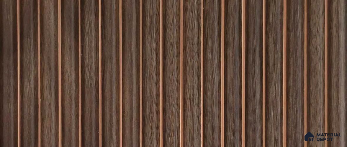 PN 07803 Wood Look Louver 8 ft x 0.65 ft Texture Finish  - 6 mm | Suitable for Feature Wall, TV Unit & Living Room