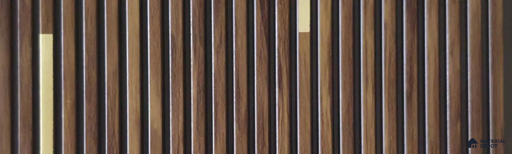 PN 07809 Wood Look Louver 8 ft x 0.65 ft Texture Finish  - 6 mm | Suitable for Feature Wall, TV Unit & Living Room