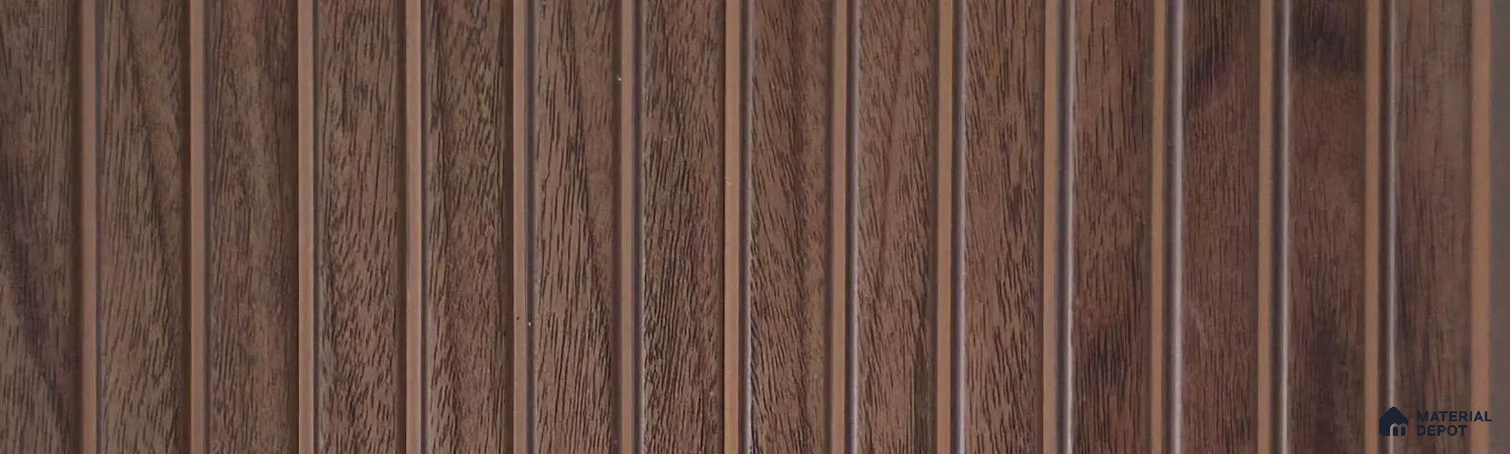 PN 07827 Wood Look Louver 9 ft x 0.65 ft Texture Finish  - 6 mm | Suitable for Feature Wall, TV Unit & Living Room